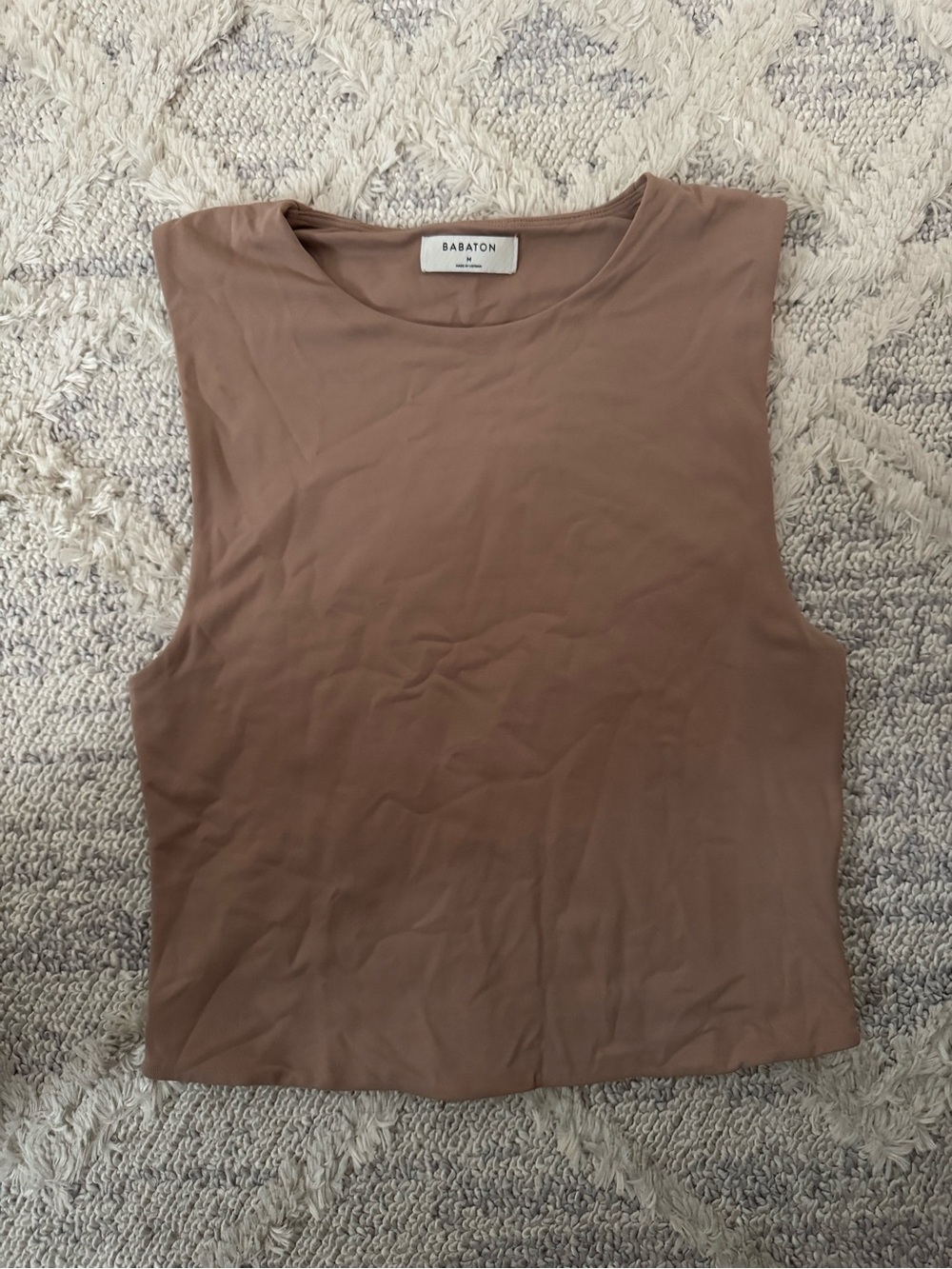 Babaton Sleeveless Muscle Tee in Warm Brown